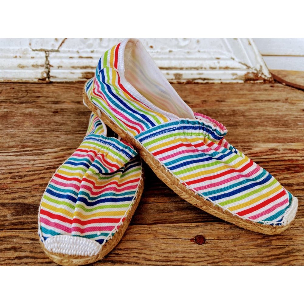 Vintage rainbow Espadrilles Slip on Casual Shoes 9W